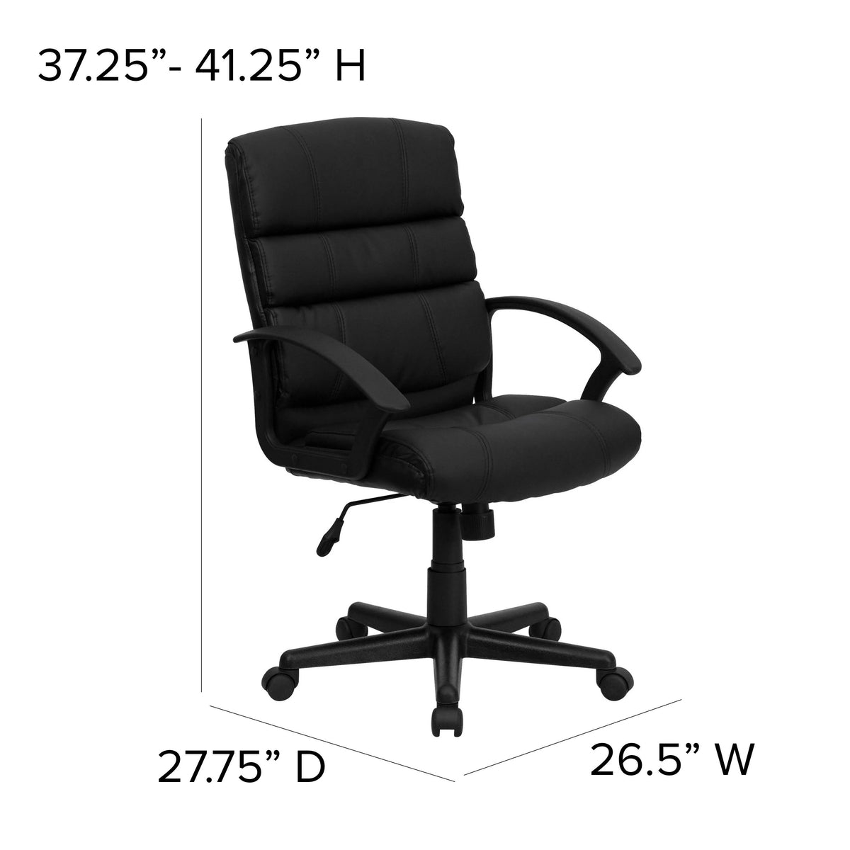 Flash Furniture GO-1004-BK-LEA-GG Office Chair, 26 1/2" Wide, Black - photo 3
