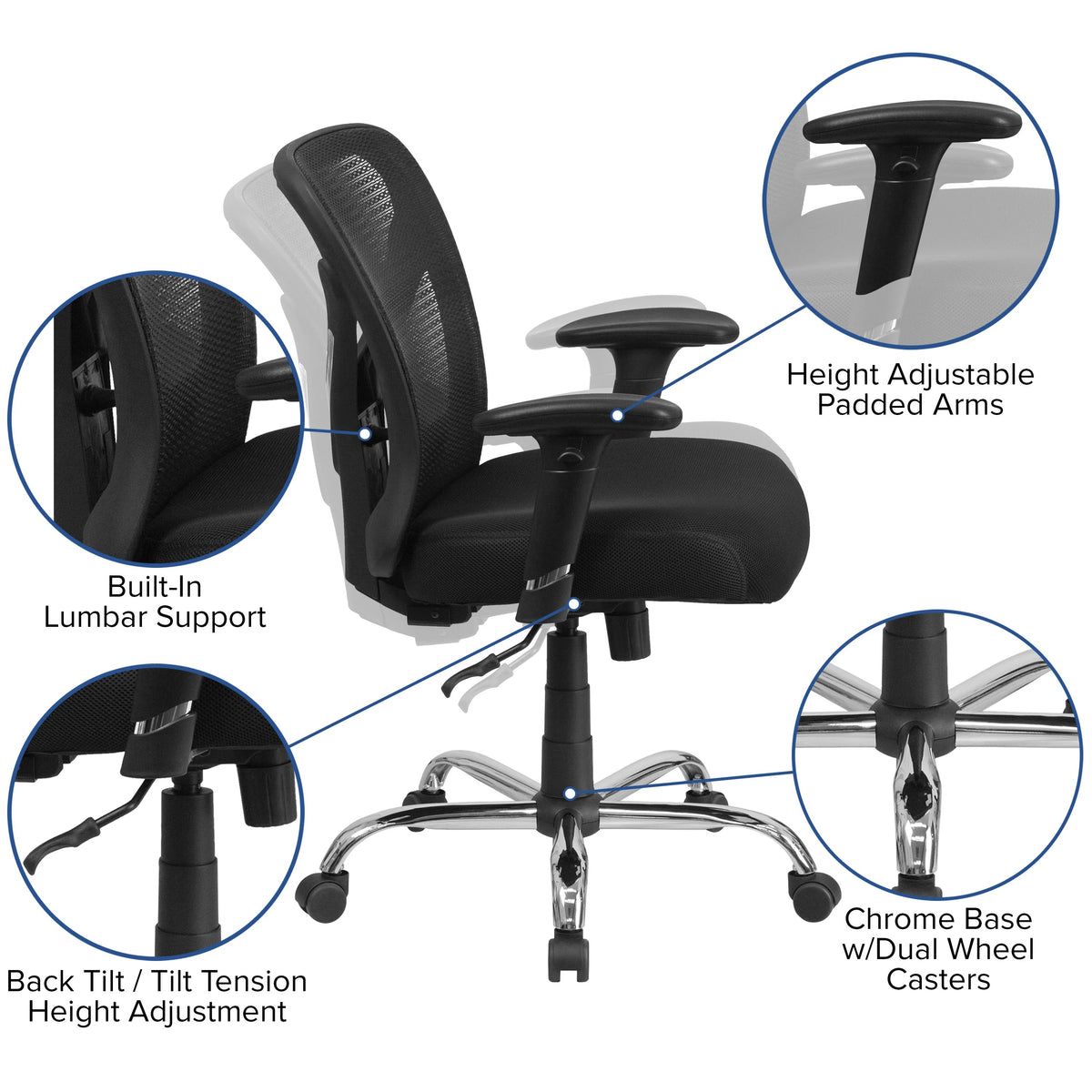 Flash Furniture GO-2032-GG Office Chair, 29" Wide, Black - photo 3
