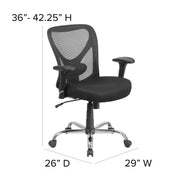 Flash Furniture GO-2032-GG Office Chair, 29" Wide, Black - photo 4
