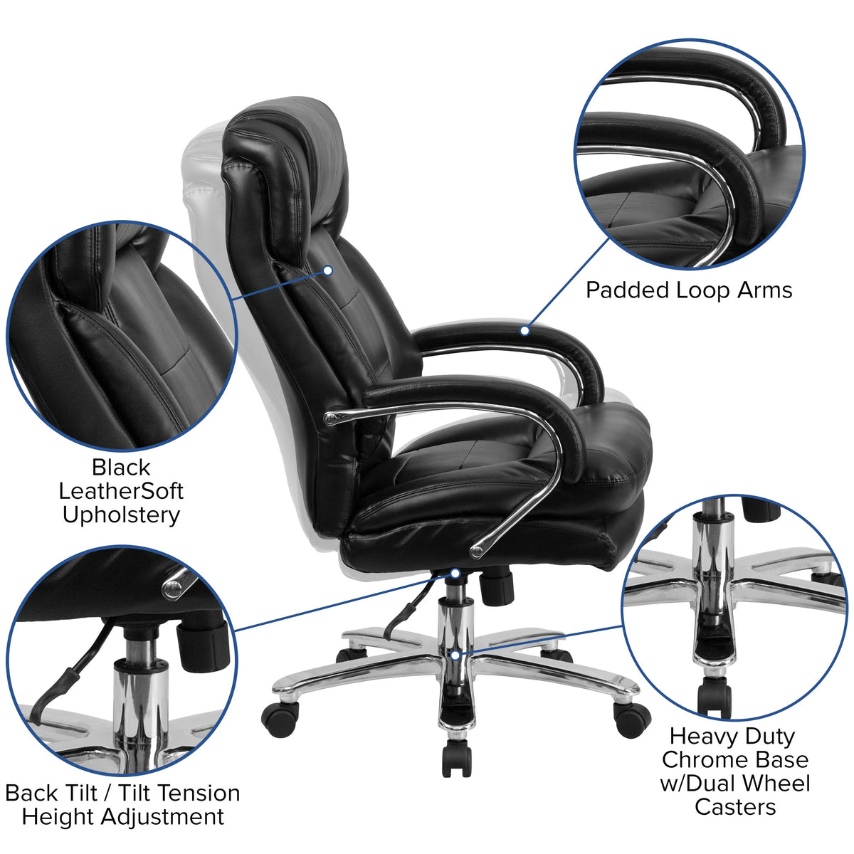 Flash Furniture GO-2078-GG Office Chair, 28" Wide, Black - photo 3