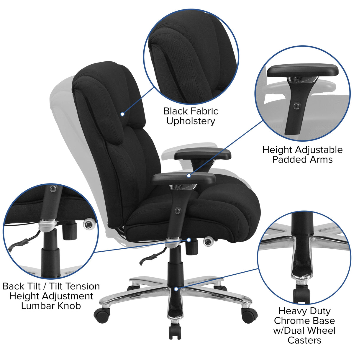 Flash Furniture GO-2149-GG Office Chair, 30" Wide, Black - photo 3