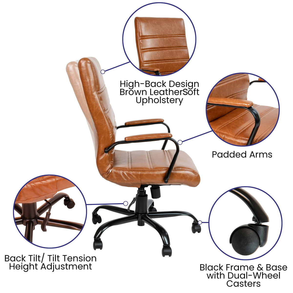 Flash Furniture GO-2286H-GR-GG Whitney Office Chair, 26" Wide, Gray - photo 4