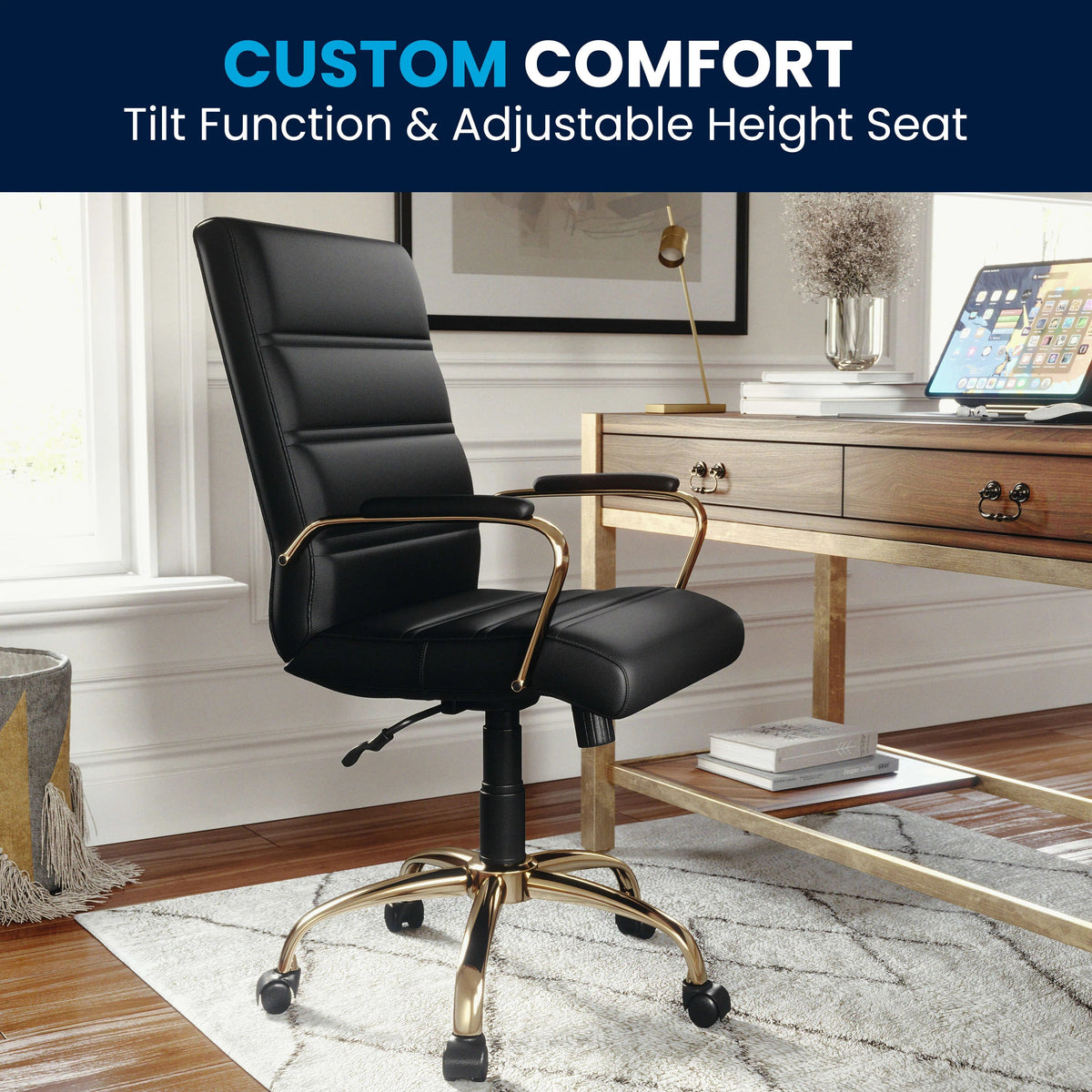 Flash Furniture GO-2286M-WH Leather Office Chair, 23" Wide, White - photo 5