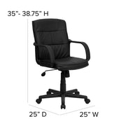 Flash Furniture GO-228S-BK-LEA-GG Office Chair, 25" Wide, Black - photo 4
