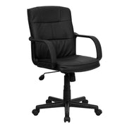Flash Furniture GO-228S-BK-LEA-GG Office Chair, 25" Wide, Black - Default Title