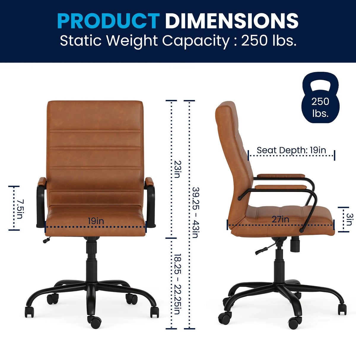 Flash Furniture GO-2286H Whitney Office Chair, 26" Wide - photo 5