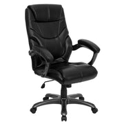 Flash Furniture GO-724H-BK-LEA-GG Office Chair, 27" Wide, Black - Default Title