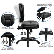 Flash Furniture GO-930F-BK-LEA-GG Task Chair, 19 3/4" Wide, Black - photo 3