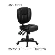 Flash Furniture GO-930F-BK-LEA-GG Task Chair, 19 3/4" Wide, Black - photo 4