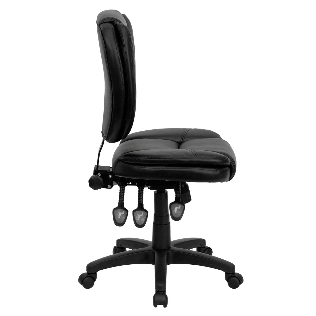 Flash Furniture GO-930F-BK-LEA-GG Task Chair, 19 3/4" Wide, Black - photo 7