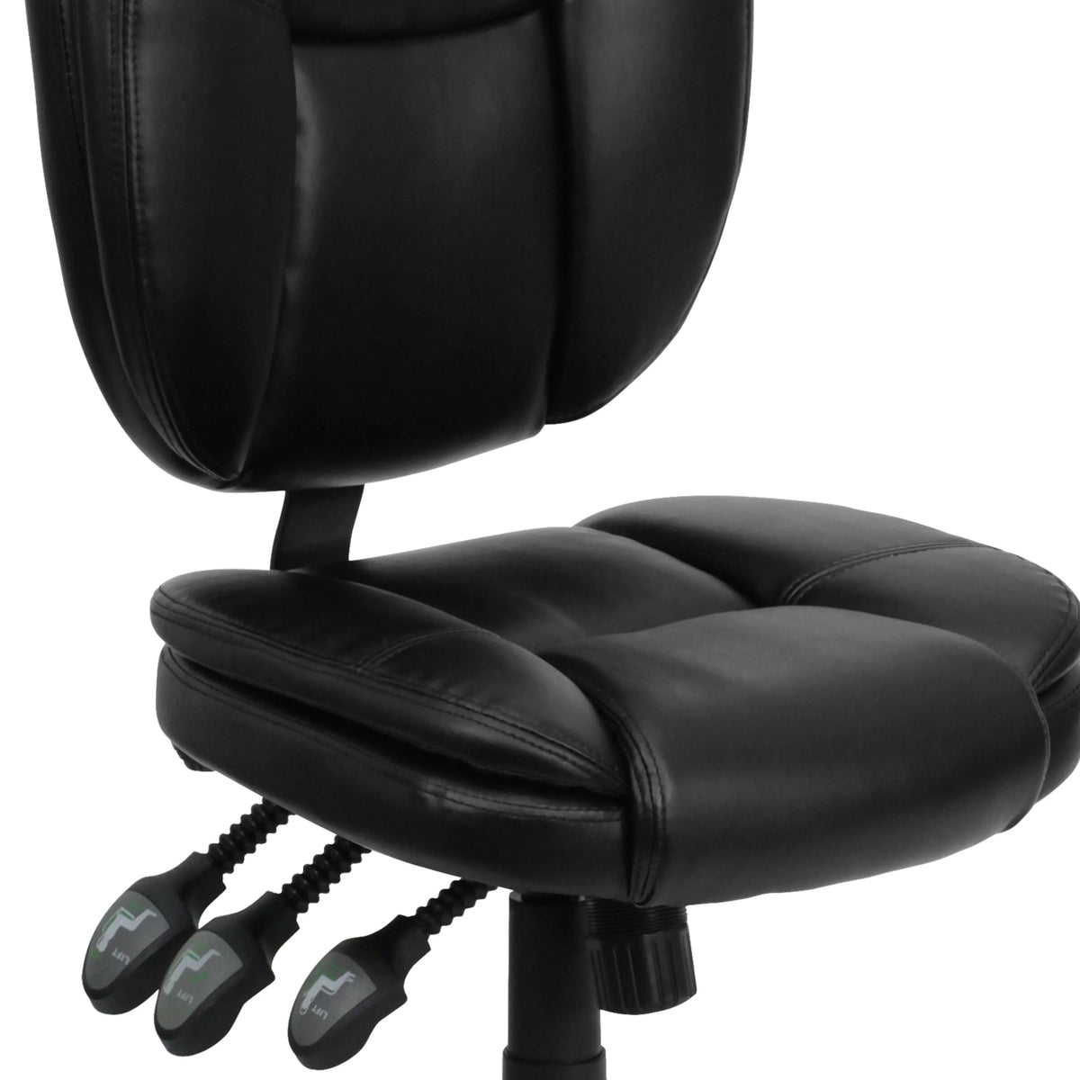Flash Furniture GO-930F-BK-LEA-GG Task Chair, 19 3/4" Wide, Black - photo 9