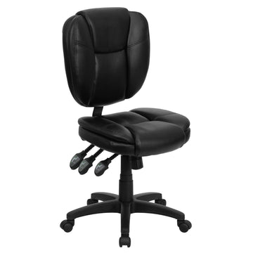 Flash Furniture GO-930F-BK-LEA-GG Task Chair, 19 3/4" Wide, Black - Default Title