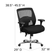 Flash Furniture GO-99-3-GG Mesh Office Chair, 32" Wide, Black - photo 5