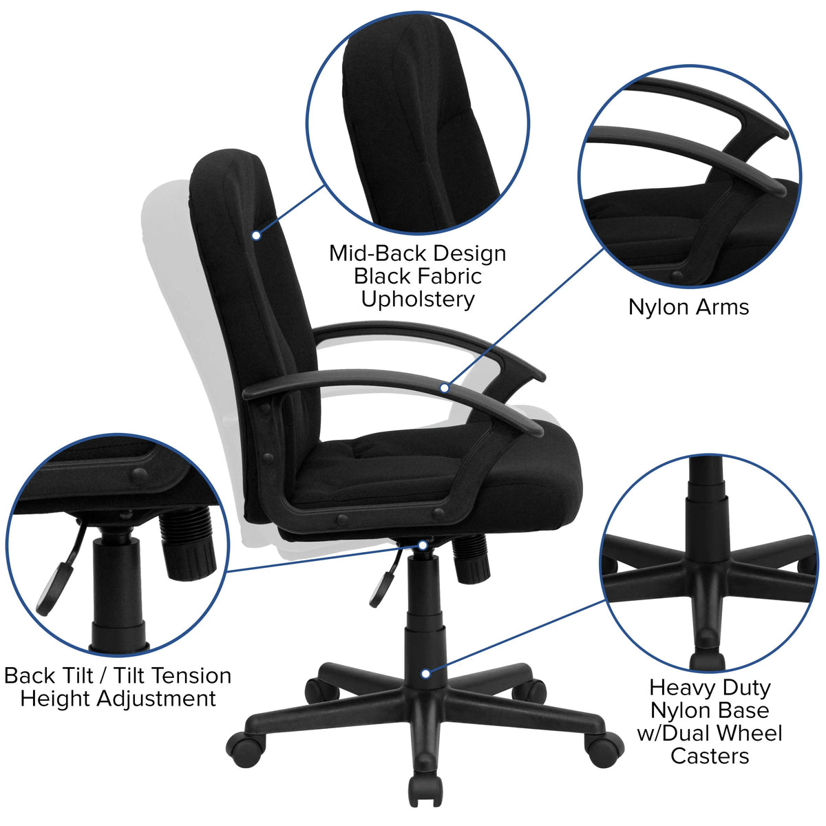 Flash Furniture GO-ST-6 Fabric Office Chair, 26 1/2" Wide - photo 3