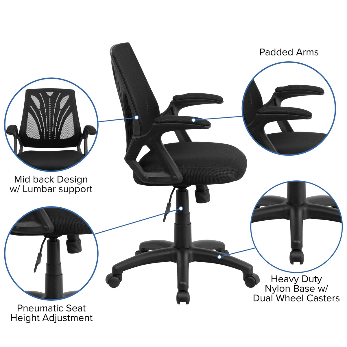 Flash Furniture GO-WY-82-GG Office Chair, 25 1/4" Wide, Black - photo 3