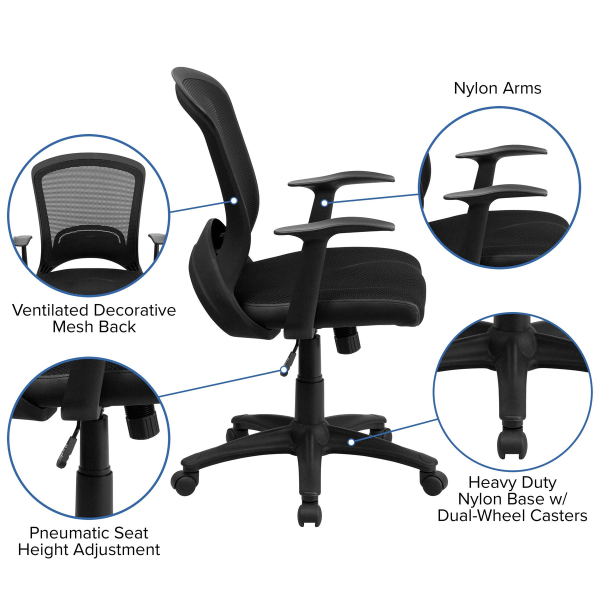 Flash Furniture HL-0007-GG Office Chair, 25" Wide, Black - photo 3