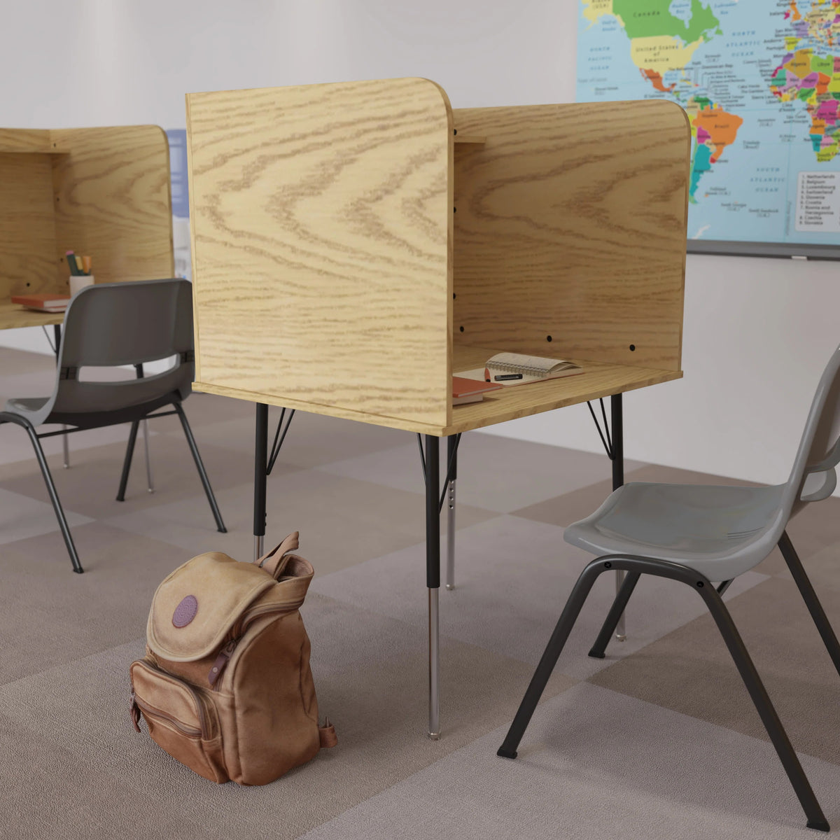 Flash Furniture MT-M6221-SGLSC Laminate Carrel, 35 3/4" Wide - photo 2