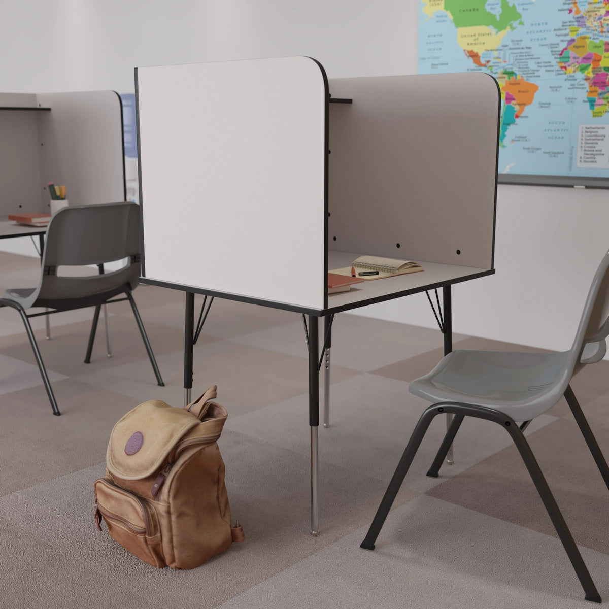 Flash Furniture MT-M6221-SGLSC Laminate Carrel, 35 3/4" Wide - photo 6