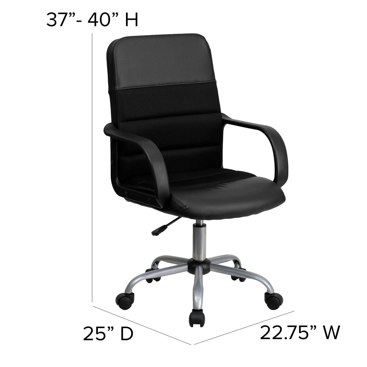 Flash Furniture LF-W-61B-2-GG Office Chair, 22 3/4" Wide, Black - photo 4