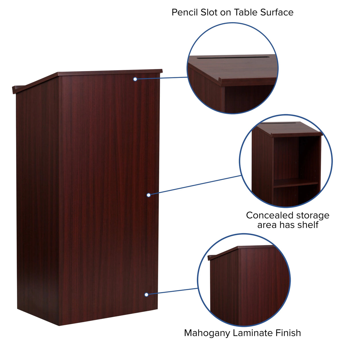 Flash Furniture MT-M8830-LECT Laminate Floor Lectern, 23" Wide - photo 5