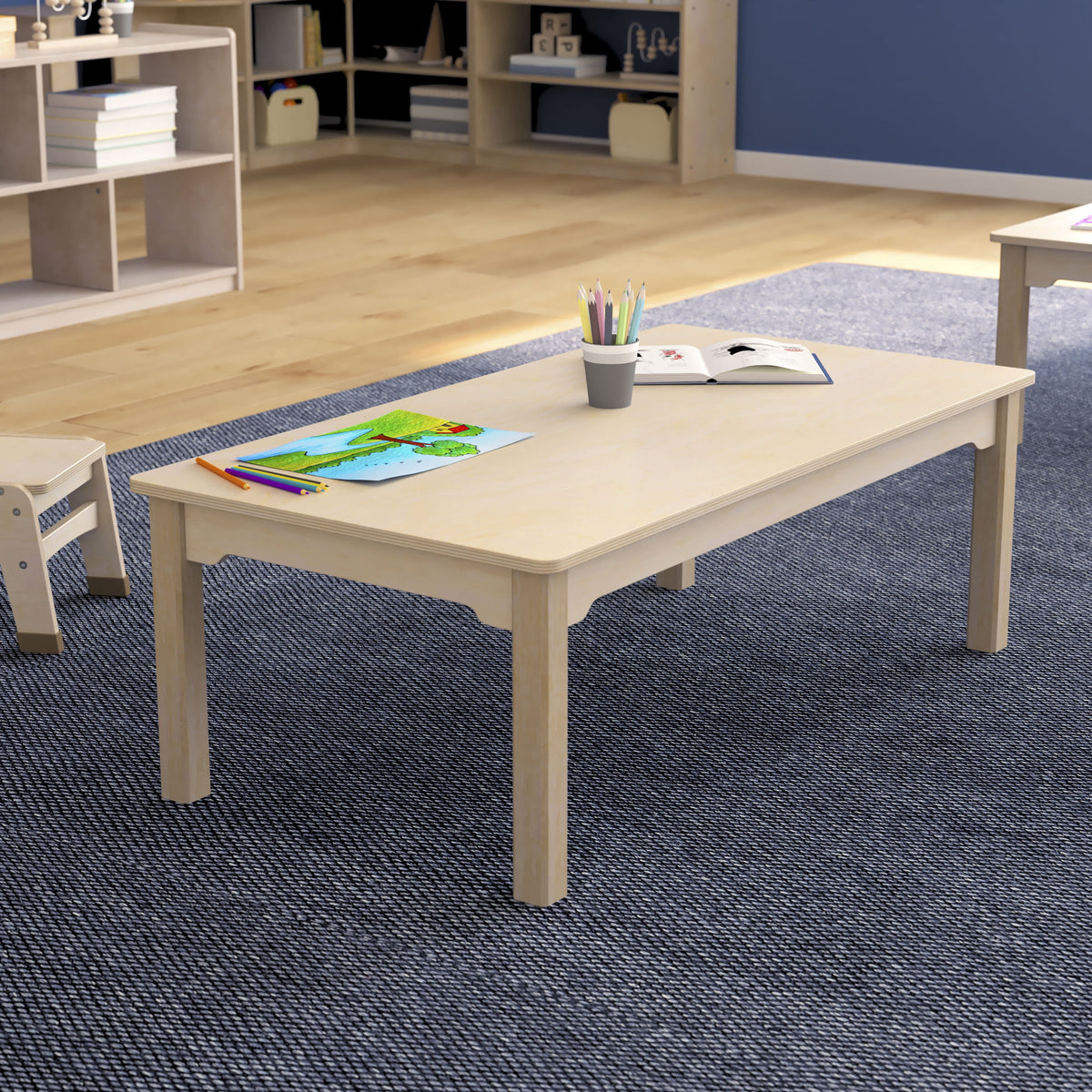 Flash Furniture Bright Beginnings Wood Activity Table, 23 1/2" x 47 1/4", Brown - photo 2