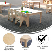Flash Furniture Bright Beginnings Wood Activity Table, 23 1/2" x 47 1/4", Brown - photo 3