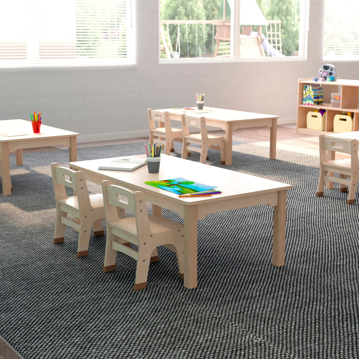 Flash Furniture Bright Beginnings Wood Activity Table, 23 1/2" x 47 1/4", Brown - photo 5