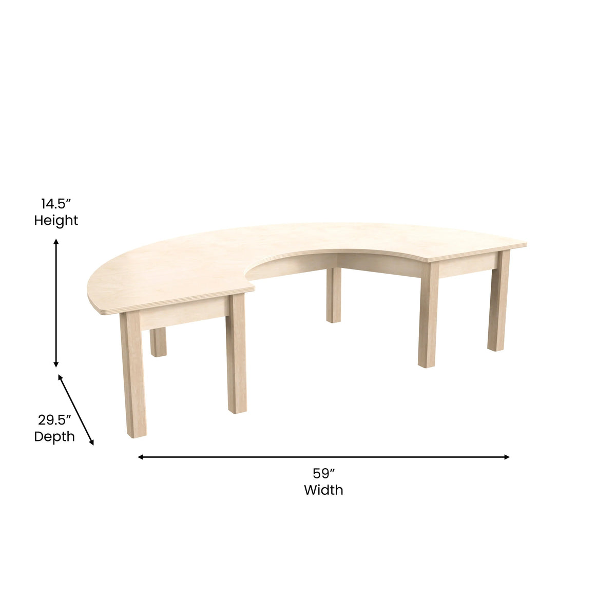 Flash Furniture Bright Beginnings Wood Activity Table, 29 1/2" x 59", Brown - photo 4