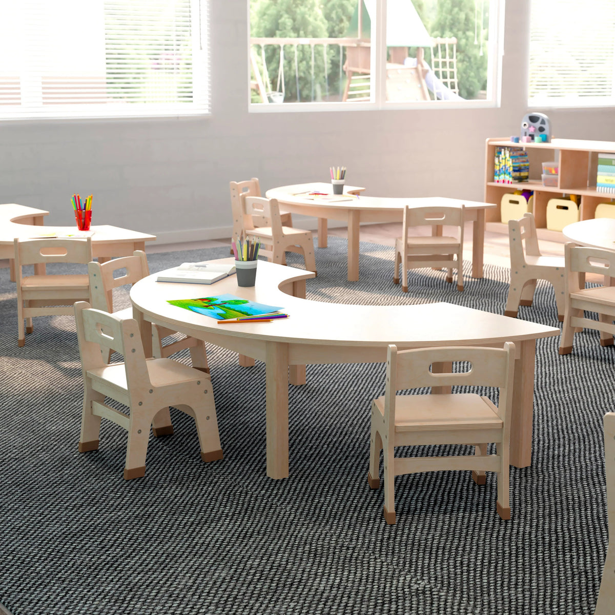 Flash Furniture Bright Beginnings Wood Activity Table, 29 1/2" x 59", Brown - photo 5