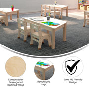 Flash Furniture Bright Beginnings Wood Activity Table, 20 3/4" x 47", Brown - photo 3
