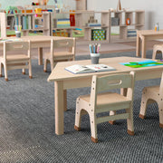 Flash Furniture Bright Beginnings Wood Activity Table, 20 3/4" x 47", Brown - photo 6
