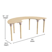 Flash Furniture MK-ME088019-GG Bright Beginnings Wood Activity Table, 29 1/2" x 59", Brown - photo 3