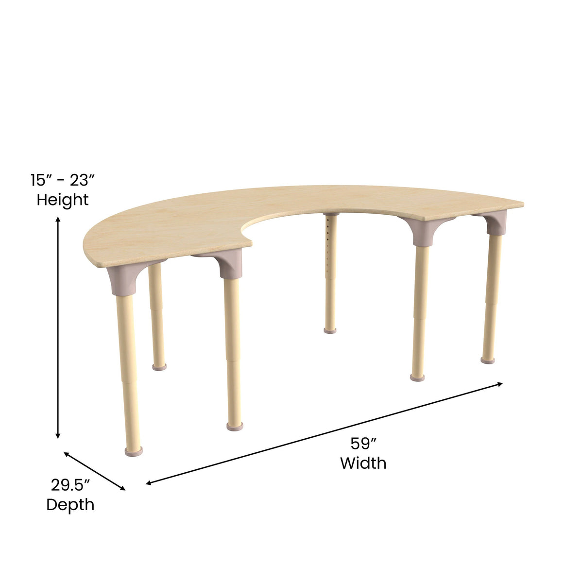 Flash Furniture MK-ME088019-GG Bright Beginnings Wood Activity Table, 29 1/2" x 59", Brown - photo 3