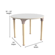 Flash Furniture Bright Beginnings Wood Activity Table, 15 - 23" High, White - photo 2