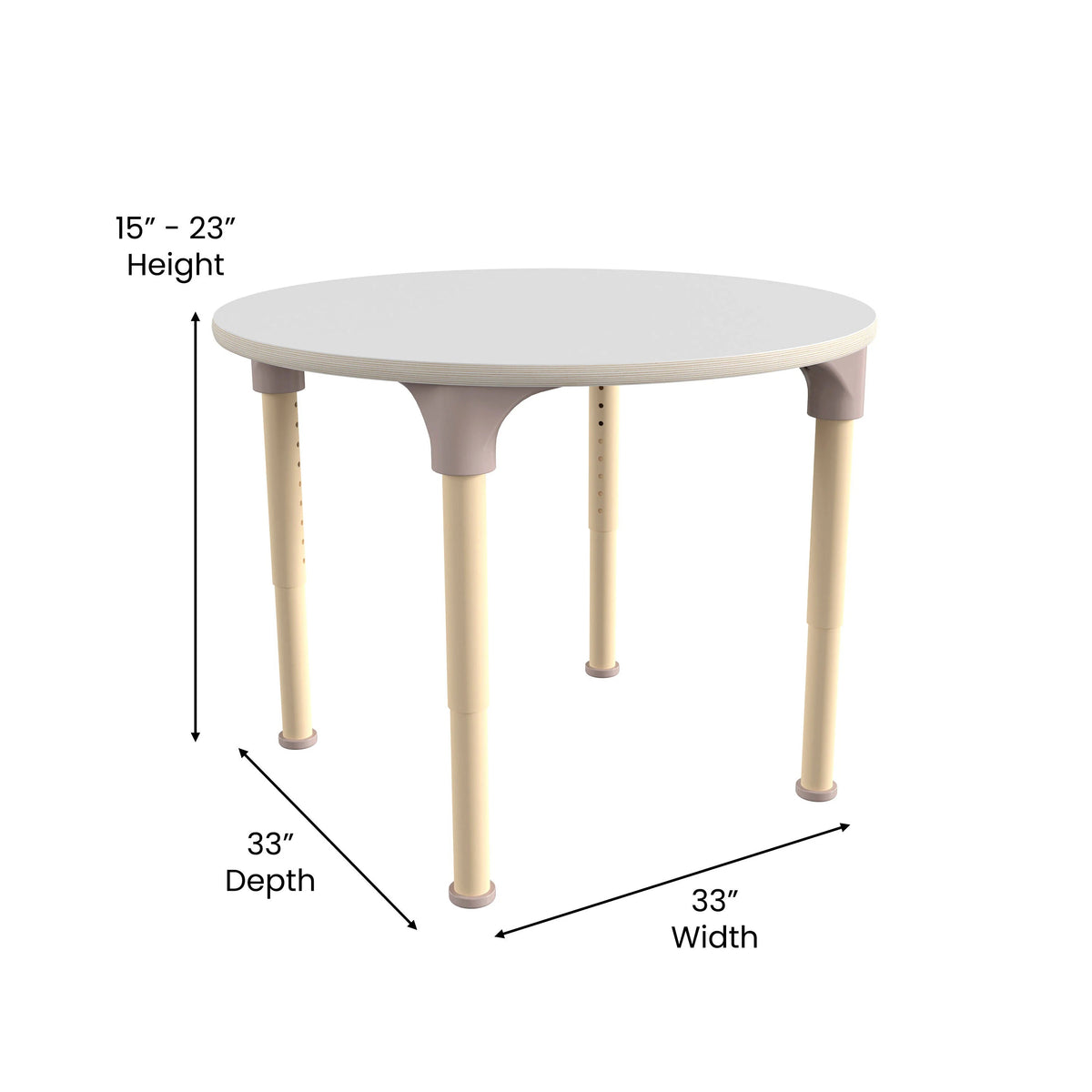 Flash Furniture Bright Beginnings Wood Activity Table, 15 - 23" High, White - photo 2