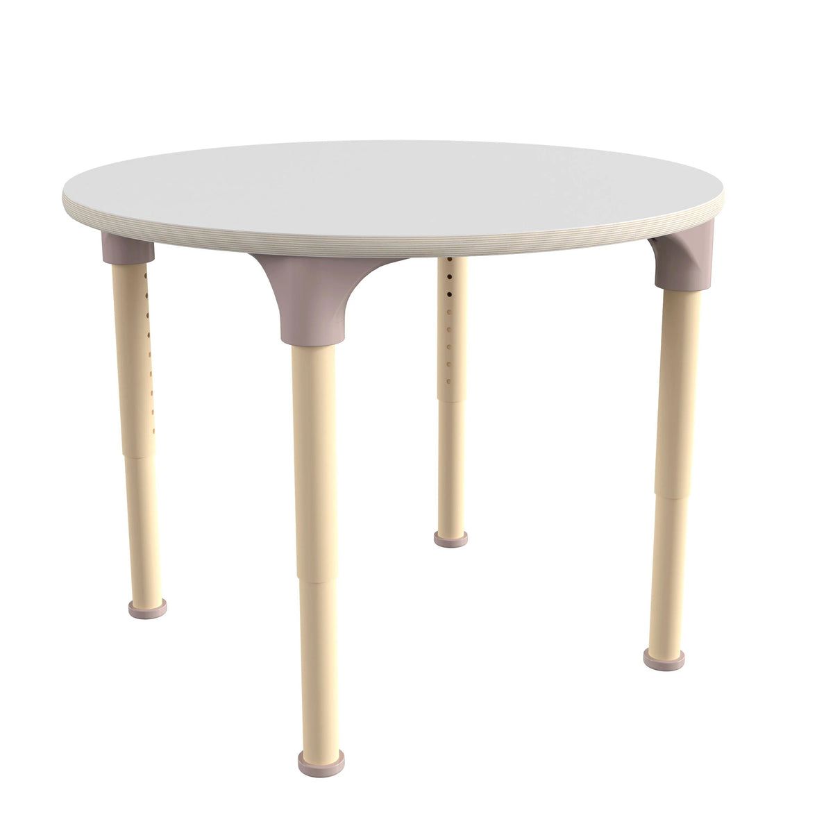 Flash Furniture Bright Beginnings Wood Activity Table, 15 - 23" High, White - Round