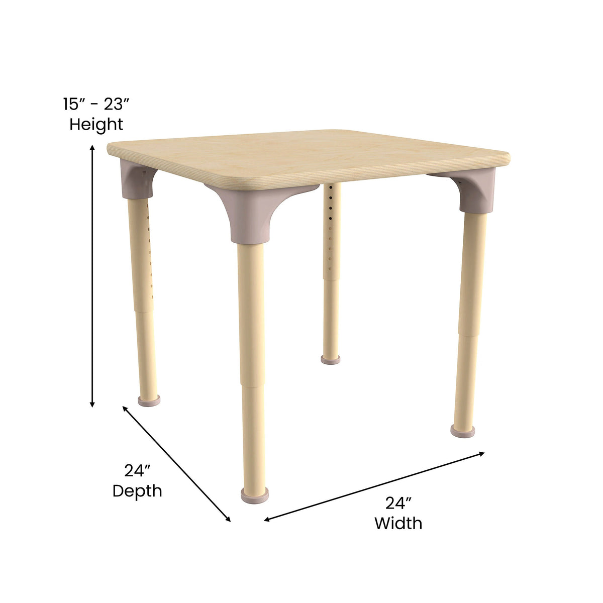 Flash Furniture Bright Beginnings Wood Activity Table, 15 - 23" High, Brown - photo 8