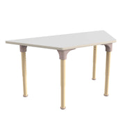 Flash Furniture Bright Beginnings Wood Activity Table, 15 - 23" High, White - Trapezoid