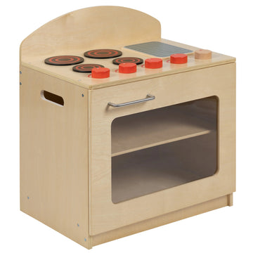 Flash Furniture MK-DP001-GG Wood Kitchen Stove, 20 1/4" Wide, Beige - Default Title
