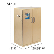 Flash Furniture MK-DP003-GG Wood Kitchen Refrigerator, 20 1/4" Wide, Beige - photo 4
