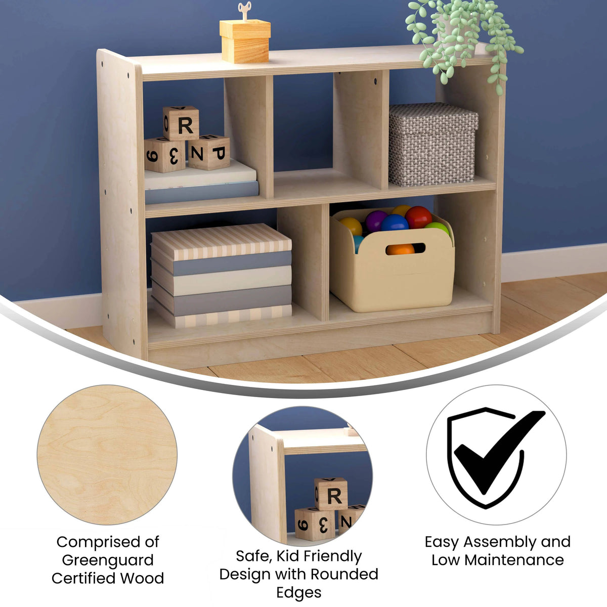 Flash Furniture MK-KE23940-GG Wood Storage Unit, 31 1/2" Wide, Beige - photo 3