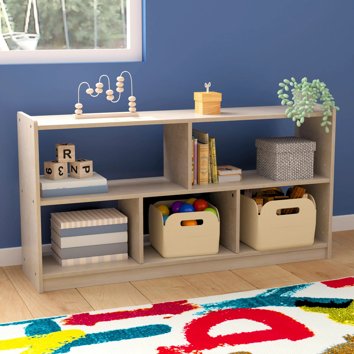 Flash Furniture MK-KE23957-GG Wood Storage Unit, 47 1/4" Wide, Beige - photo 2