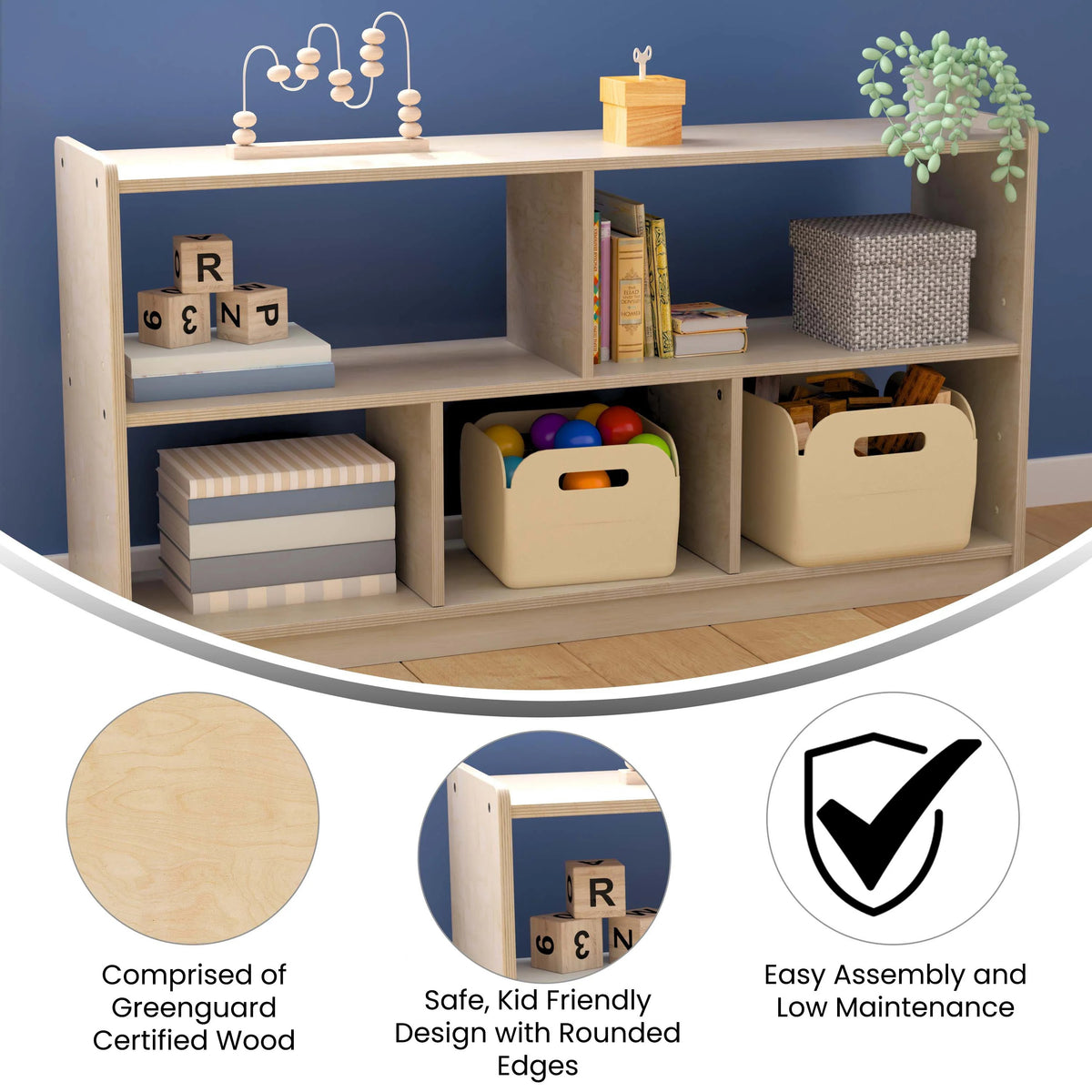 Flash Furniture MK-KE23957-GG Wood Storage Unit, 47 1/4" Wide, Beige - photo 3