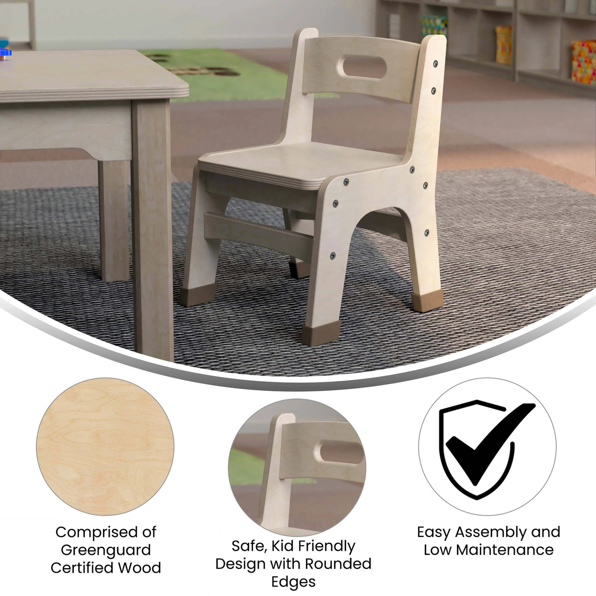 Flash Furniture Bright Beginnings Chair, 11 1/4" Wide, Beige, 2/Case - photo 3