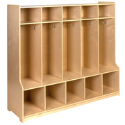 Flash Furniture MK-LCKR001-GG Wood Coat Locker, 48" Wide, Brown - Default Title