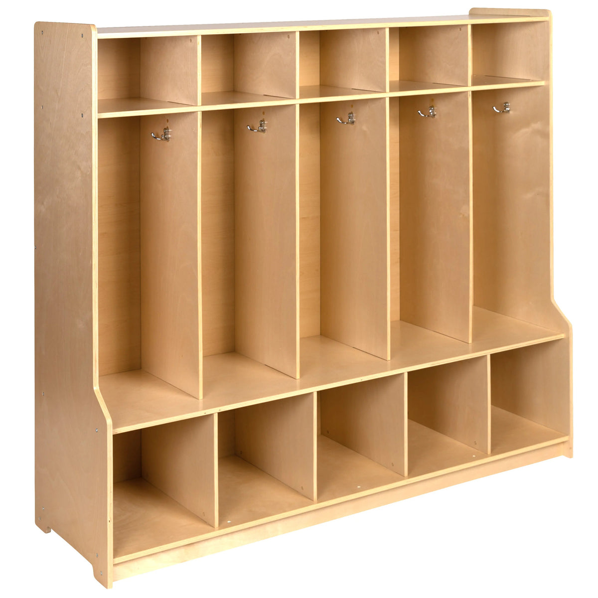 Flash Furniture MK-LCKR001-GG Wood Coat Locker, 48" Wide, Brown - Default Title