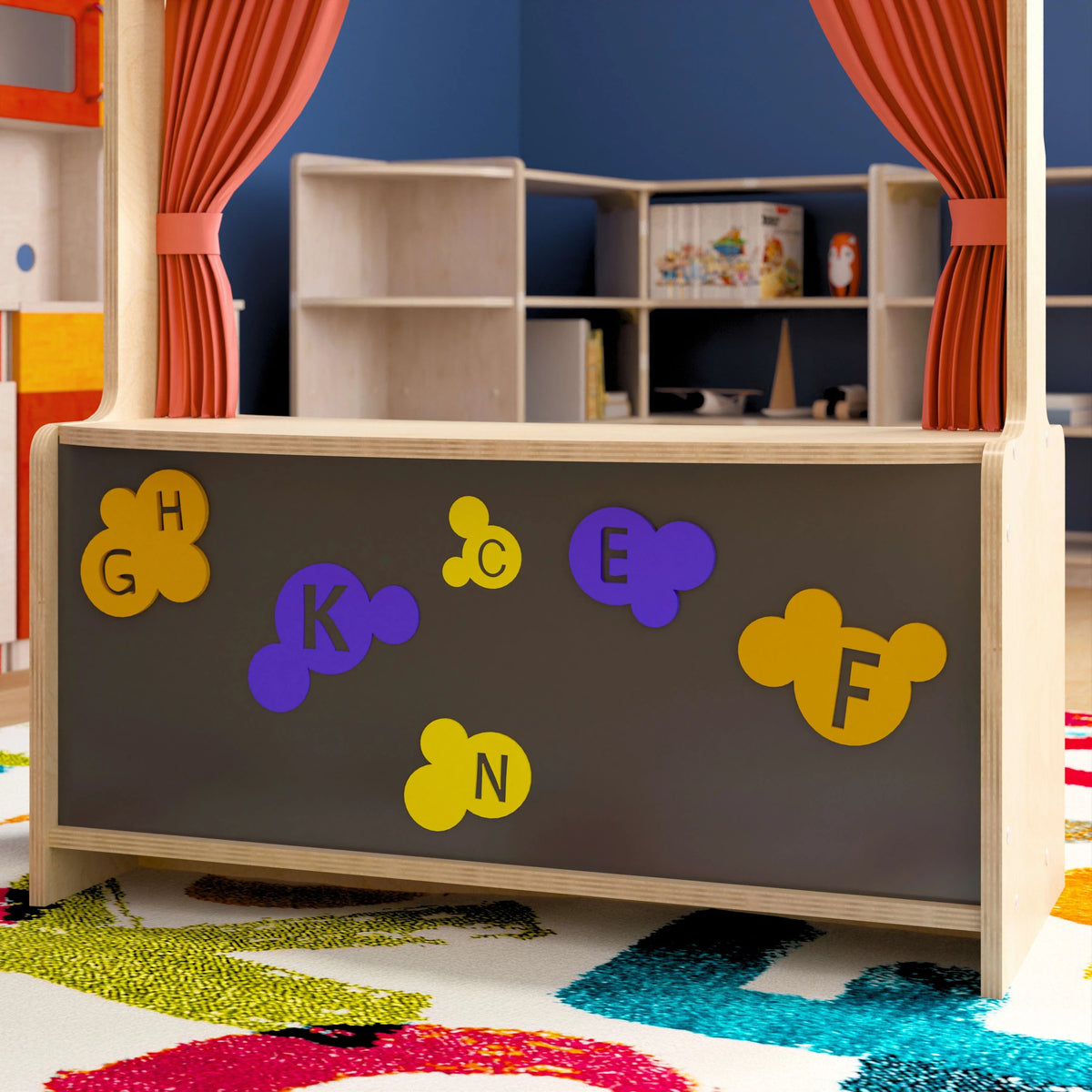 Flash Furniture MK-ME19202-GG Bright Beginnings Wood Puppet Theater, 31" Wide, Multicolor - photo 5
