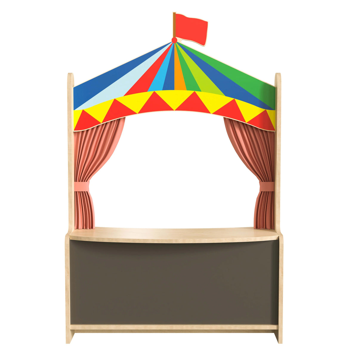 Flash Furniture MK-ME19202-GG Bright Beginnings Wood Puppet Theater, 31" Wide, Multicolor - photo 9