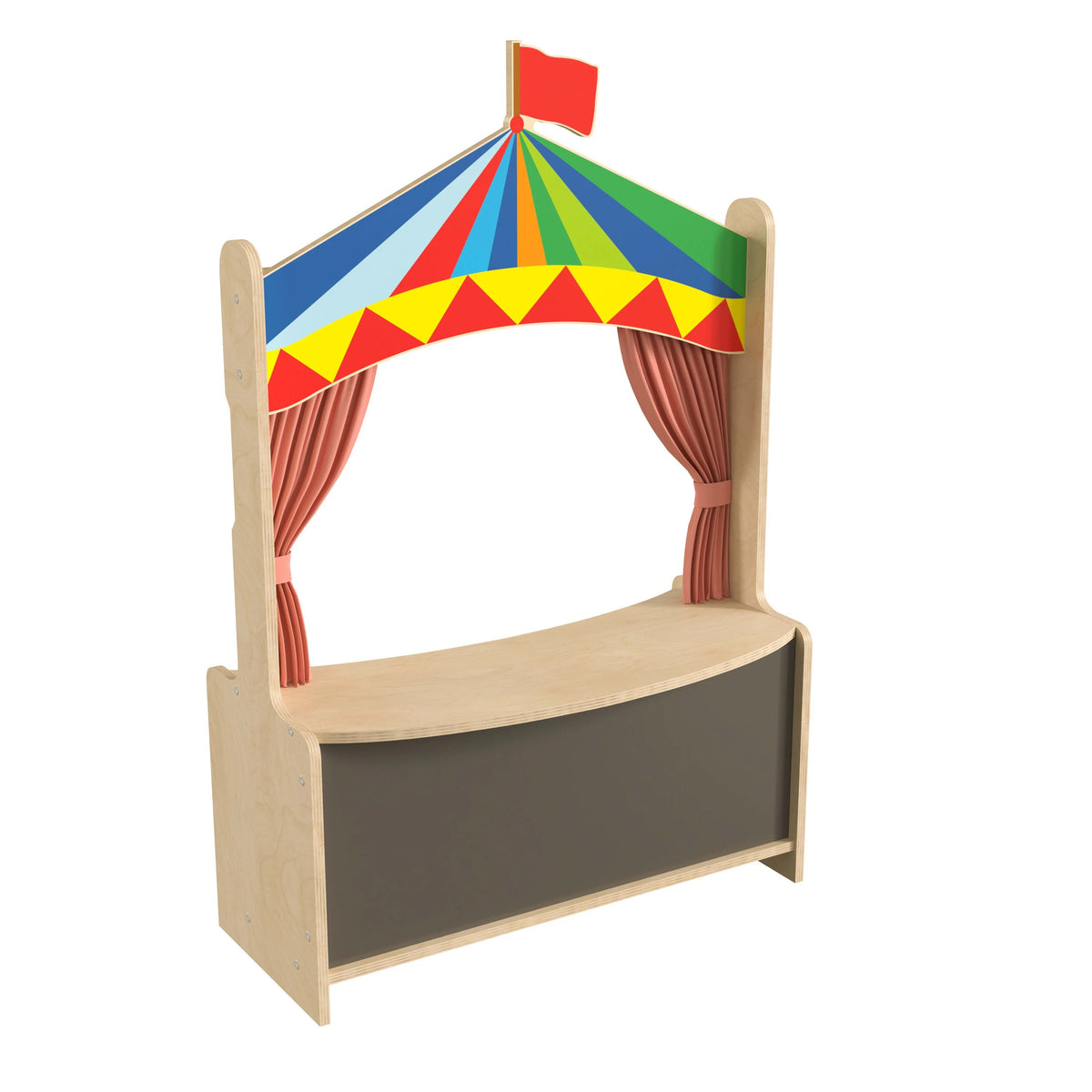 Flash Furniture MK-ME19202-GG Bright Beginnings Wood Puppet Theater, 31" Wide, Multicolor - Default Title