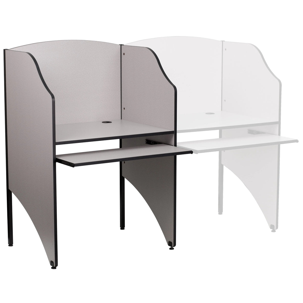 Flash Furniture MT-M6201 Laminate Carrel, 32 5/8" Wide - Gray